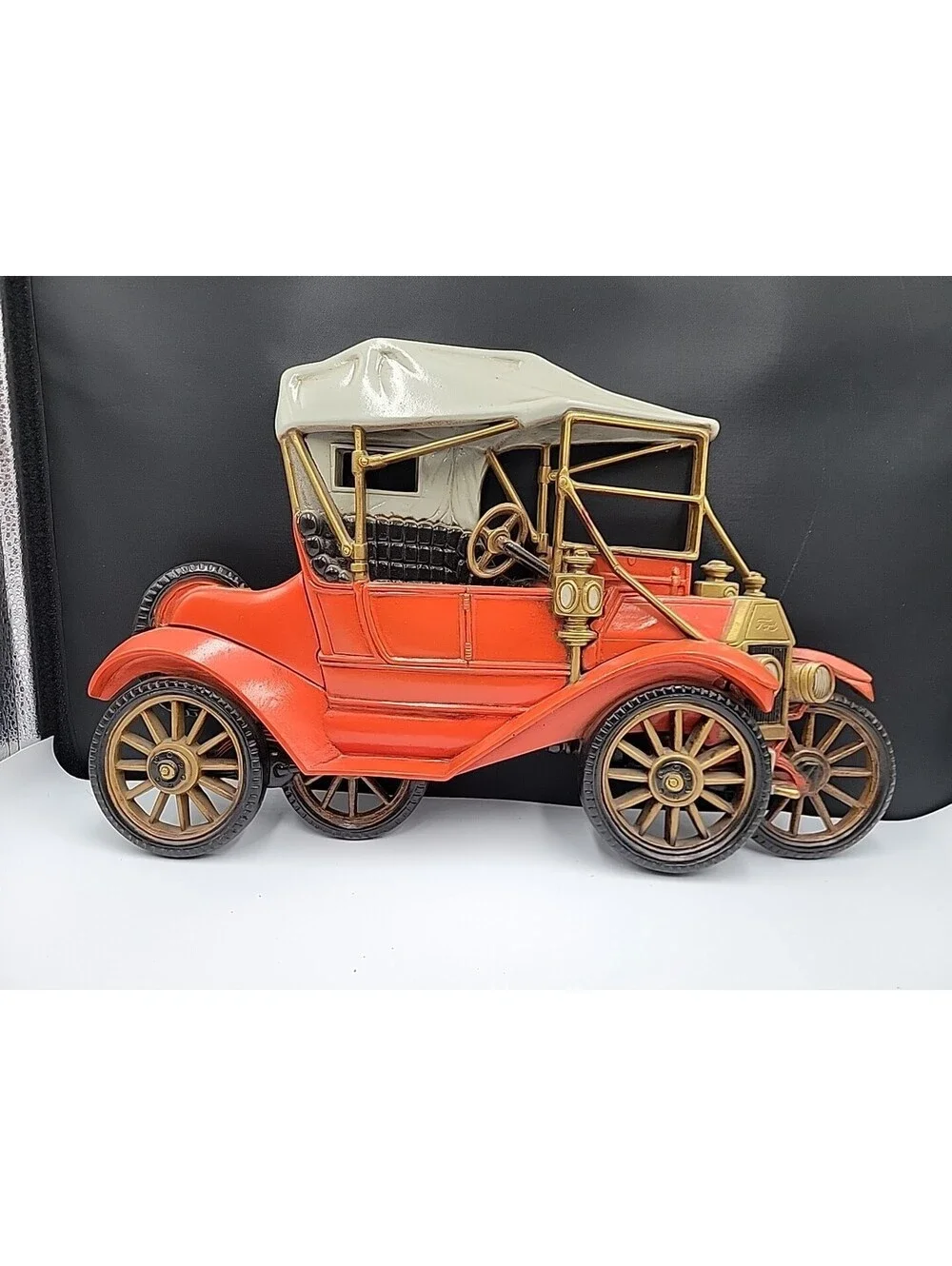 Vintage Burwood Products Company 3D Ford Model T Red Car Wall Decor Plaque 1977.